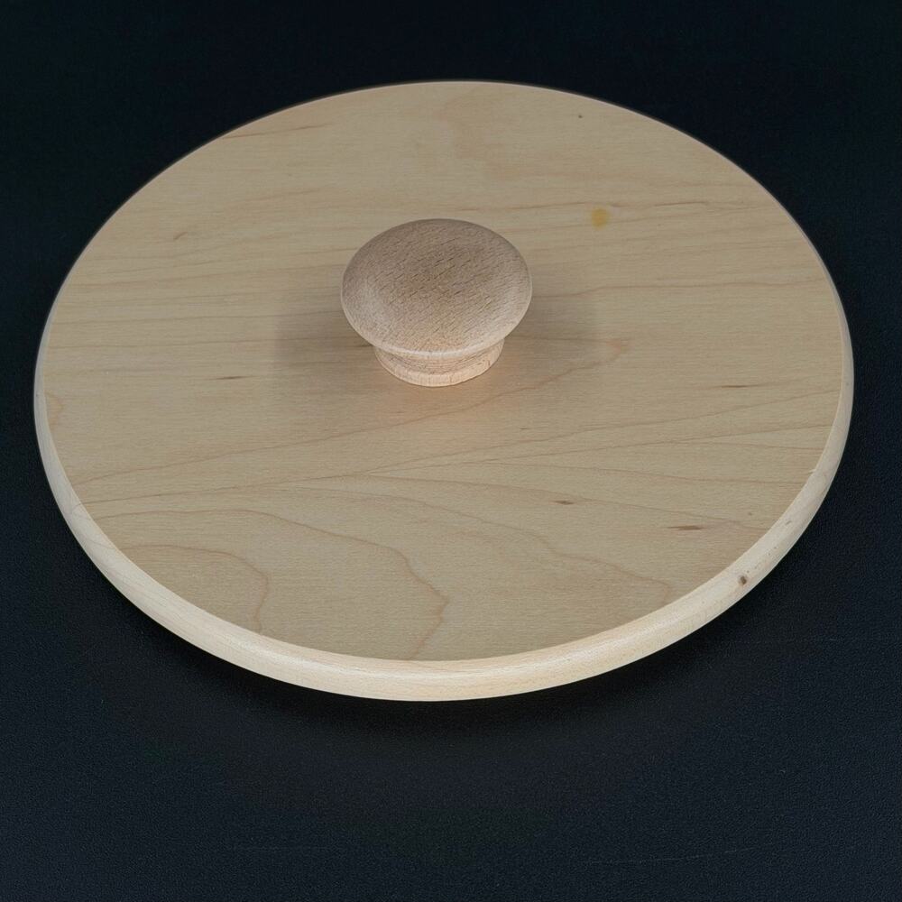 Longaberger Round Natural Wood Lid With Knob Handle Crocks Baskets Crafts Light